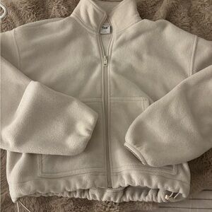 Cream TNA Zip-Up Fleece Jacket